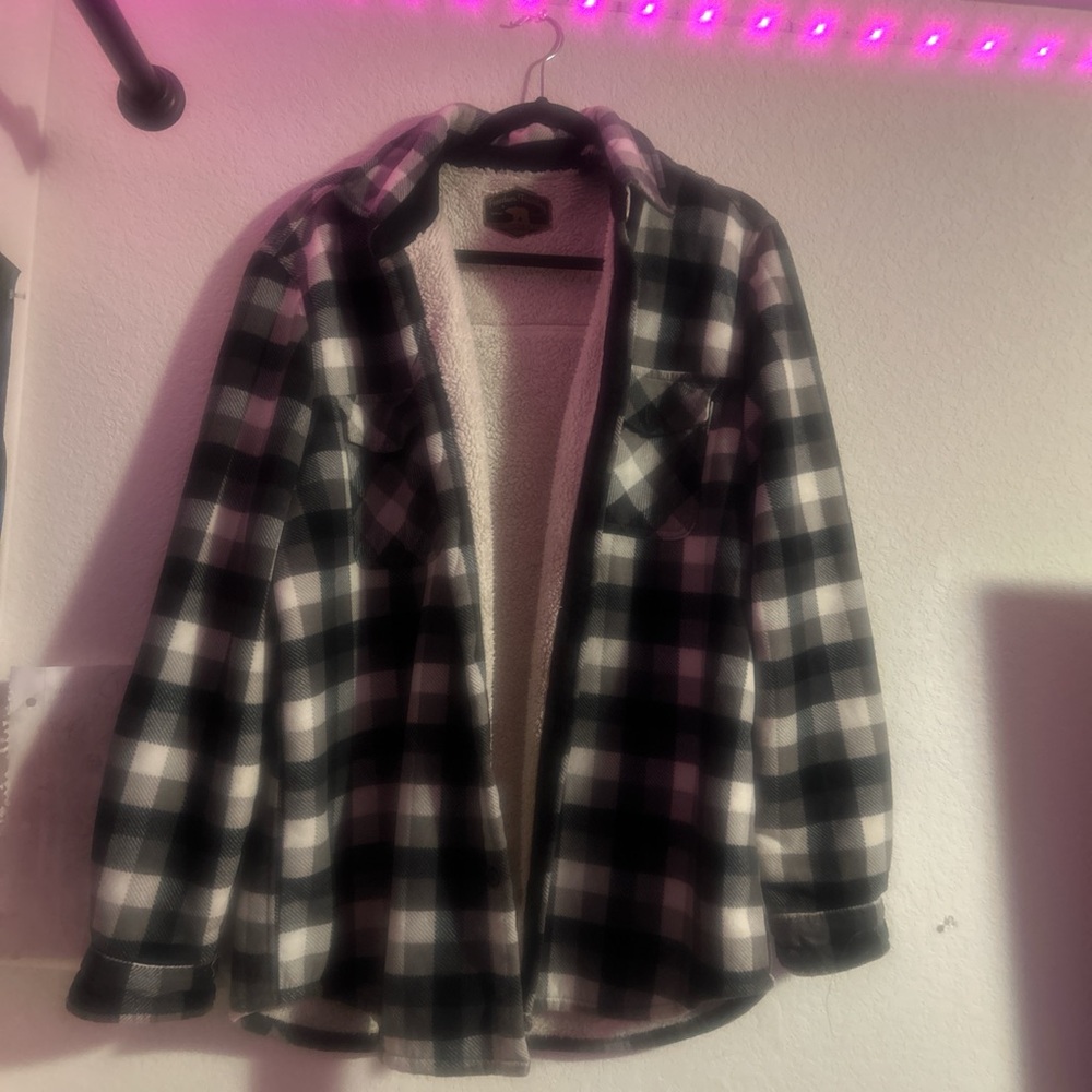 Men's Classic Black and White Plaid Pea Coat